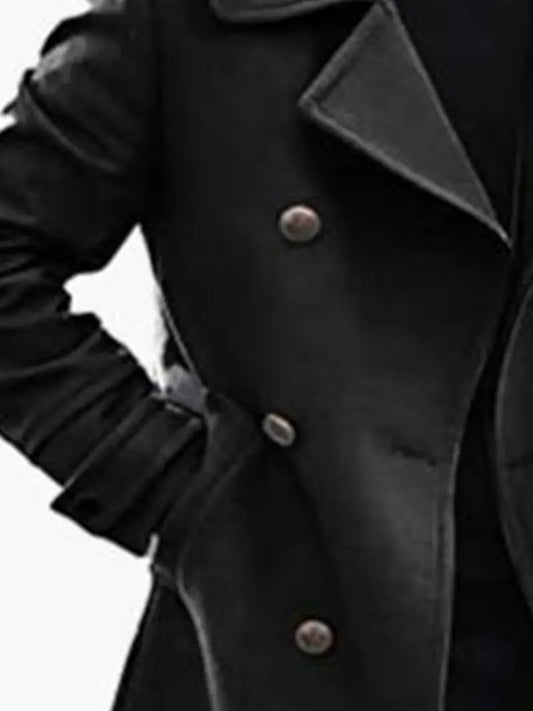 Men's cardigan - Japanese-Korean style double-breasted knitted sweater coat