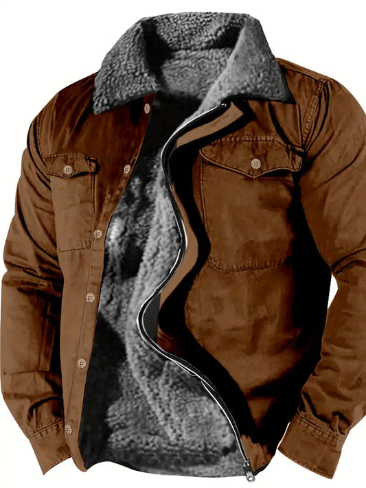 Men's retro collar button-up jacket